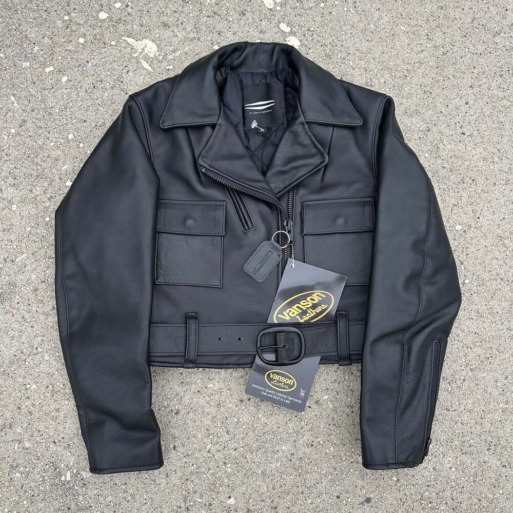 NWT Harley Davidson x Vanson Black Leather Jacket XS Women Cropped Biker